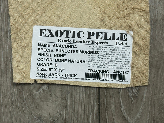 Bone Natural Genuine Anaconda Snake skin Leather hide python real boa rattle 187