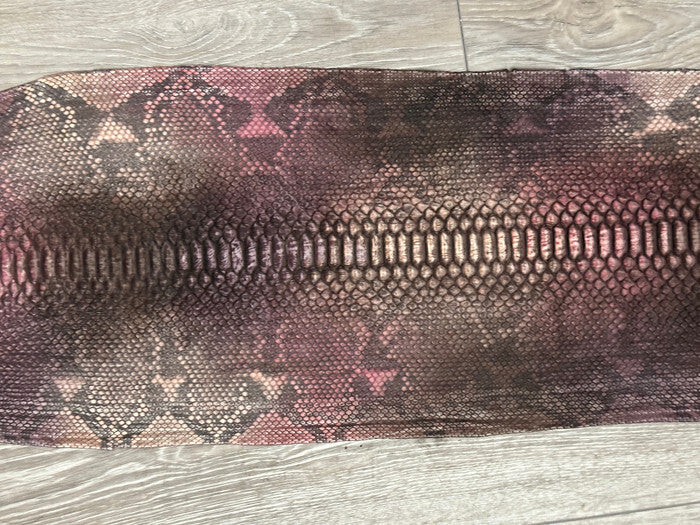 Big Multicolor Python Suede Nubuck Genuine Leather real hide snake skin 308