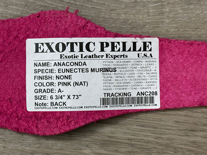 Pink Natural Genuine Anaconda Snakeskin Leather real hide snake skin python 208