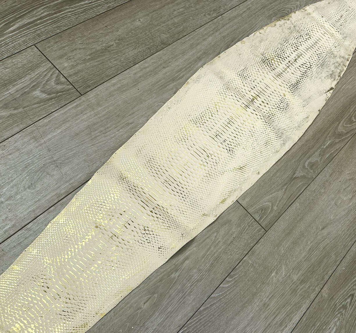 Gold Flake Genuine Python Jumbo Snakeskin Leather real hide snake skin Rattle 30