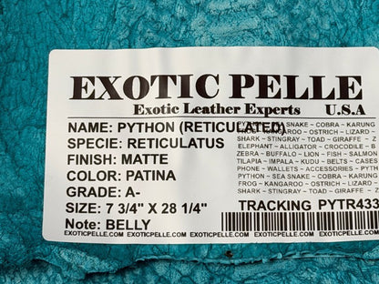 Patina Genuine Reticulated Python Snake Leather Matte 433 product photo 3