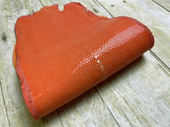 Orange Polished & Sanded Genuine Stingray Leather RAY928 product photo 3