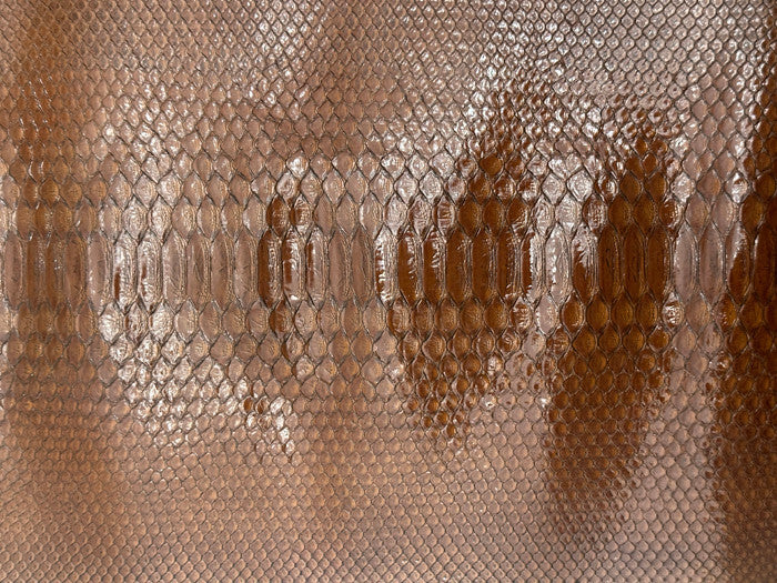 Brandy Genuine Python Leather real brown hide genuine snake skin Rattle tan 145