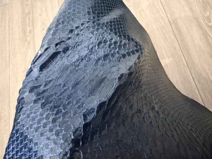 Candy Blue Glossy - Pearl Genuine Python Snake Leather 2 189 product photo 4