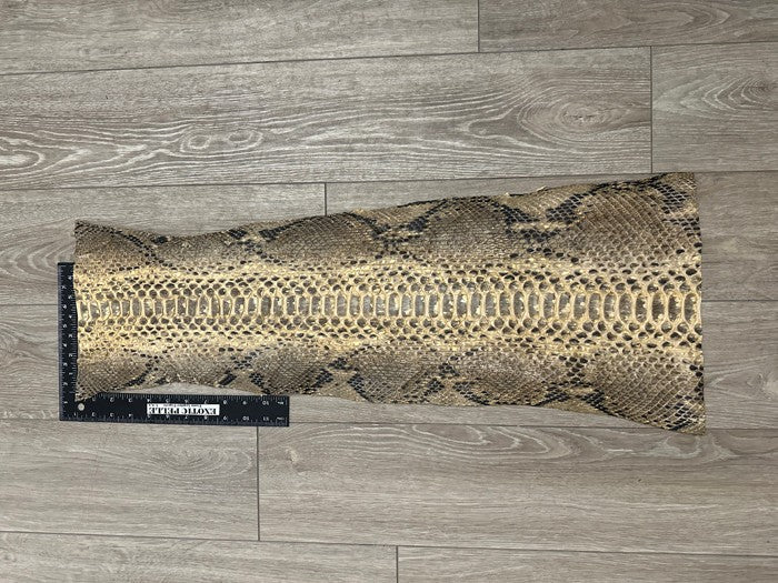 Tan Genuine Python Snakeskin Leather real hide Brown piece snake skin Rattle 319