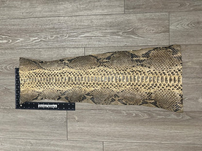 Tan Genuine Python Snakeskin Leather real hide Brown piece snake skin Rattle 319