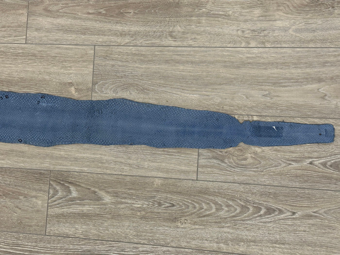 Silver on Blue Genuine Anaconda Leather real hide snake skin python boa rattle 7