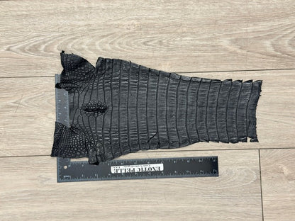 Black Satin Genuine Caiman Crocodile Leather CMN118 product photo 2