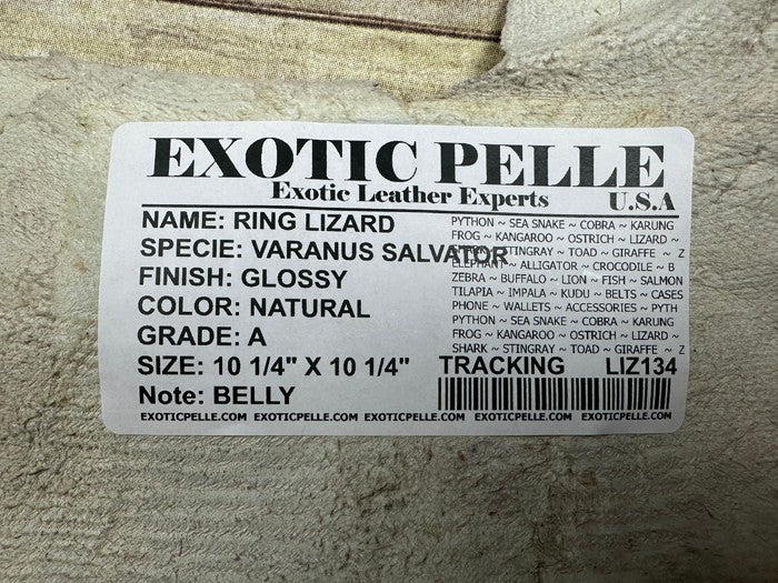 Natural Genuine Ring Lizard Leather Hide Exotic Skin Teju Tegu Iguana real 134