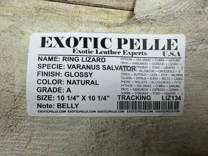 Natural Genuine Ring Lizard Leather Hide Exotic Skin Teju Tegu Iguana real 134