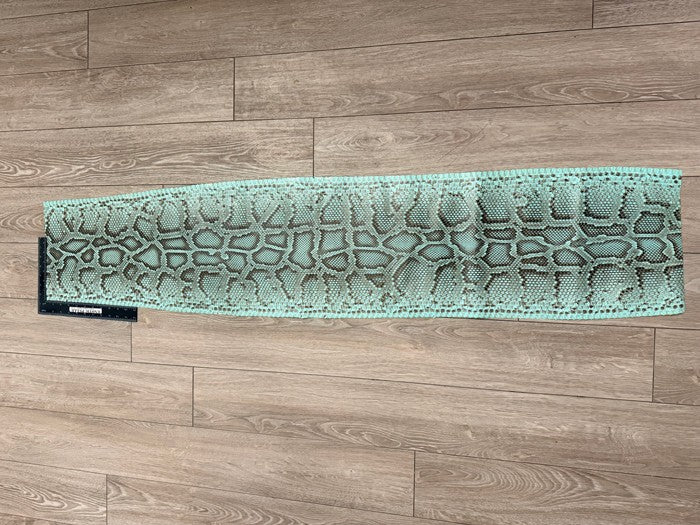 Tiffany Light Blue Natural Pattern Glossy Genuine Burmese Python Snake Leather 221 product photo 2
