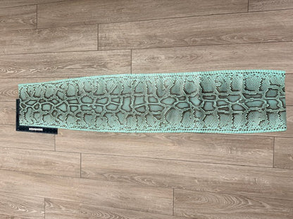 Tiffany Light Blue Natural Pattern Glossy Genuine Burmese Python Snake Leather 221 product photo 2