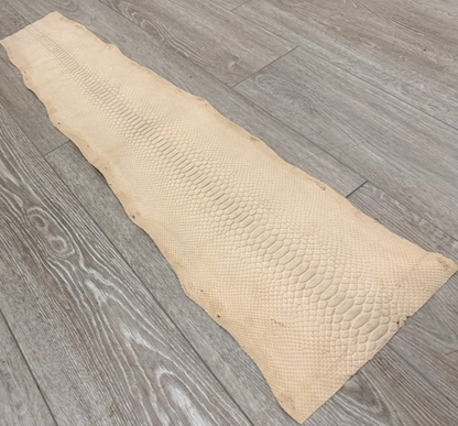 Tan Genuine Reticulated Python Snake Leather Matte 341 product photo 1