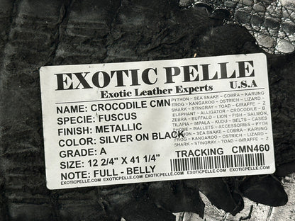 Silver Metallic Genuine Caiman Crocodile Belly Hide Leather Skin Alligator 460