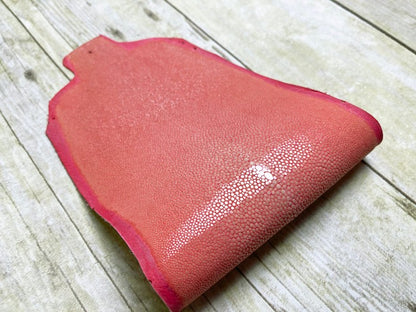 Pink Coral Polished & Sanded Genuine Stingray Leather product photo 3