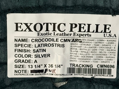 Silver Satin Genuine Caiman Crocodile Leather product photo 4