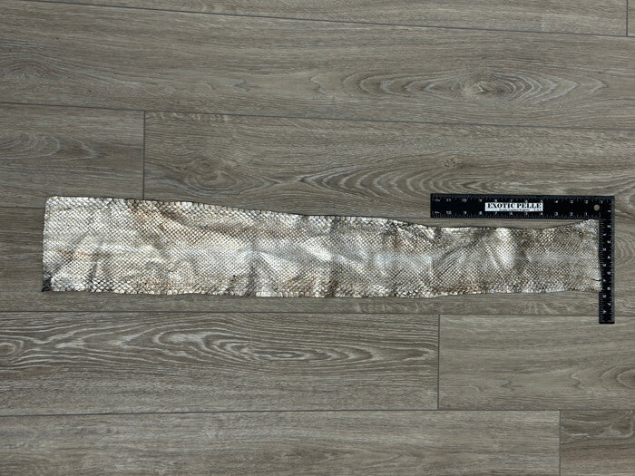 Silver Metallic Genuine Anaconda Leather Remnant Scrap hide snake skin python 84