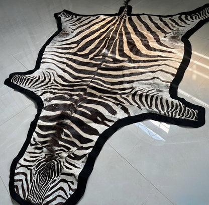 NEW JUMBO 10+ Foot Genuine African Burchells Zebra Rug Safari hair on Hide Skin