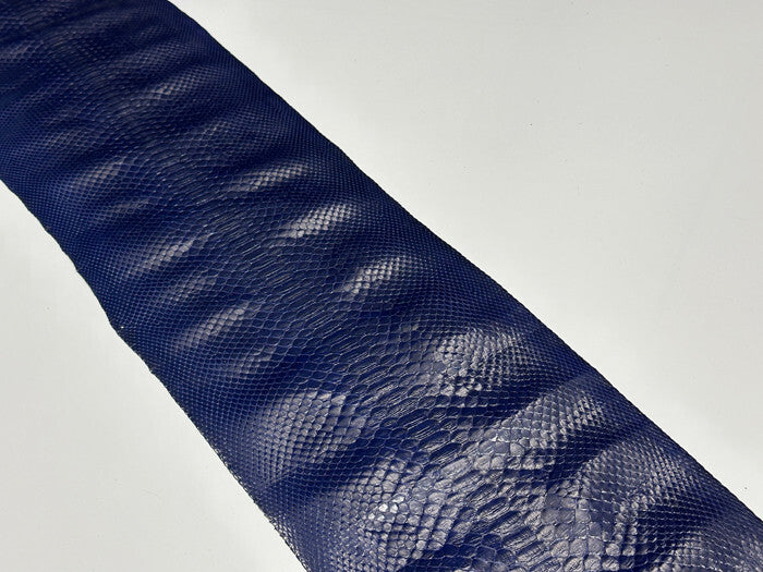 Blue Glossy Genuine Python Snakeskin Leather real hide snake skin Rattle Boa 495