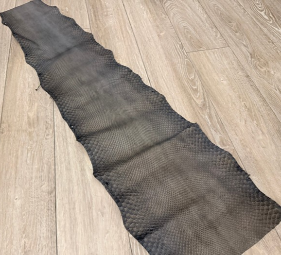 Gray Matte Genuine Reticulated Python Snake Leather 463 product photo 1