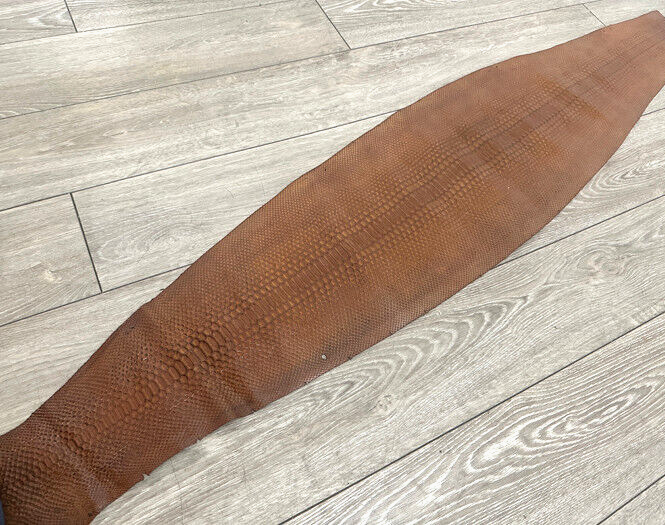 Brandy Genuine Python Leather real brown hide genuine snake skin Rattle tan 145