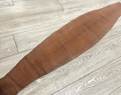 Brandy Genuine Python Leather real brown hide genuine snake skin Rattle tan 145