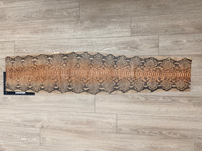 XL Tan Brown center Genuine Python Remnant Leather real hide snake skin 352