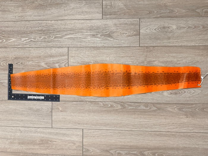 Large Orange Natural Pattern Glossy Genuine Karung Elephant Trunk Snake Leather 511 product photo 2