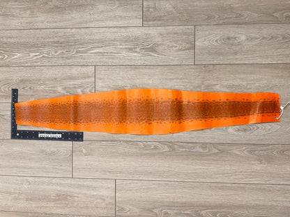 Large Orange Natural Pattern Glossy Genuine Karung Elephant Trunk Snake Leather 511 product photo 2