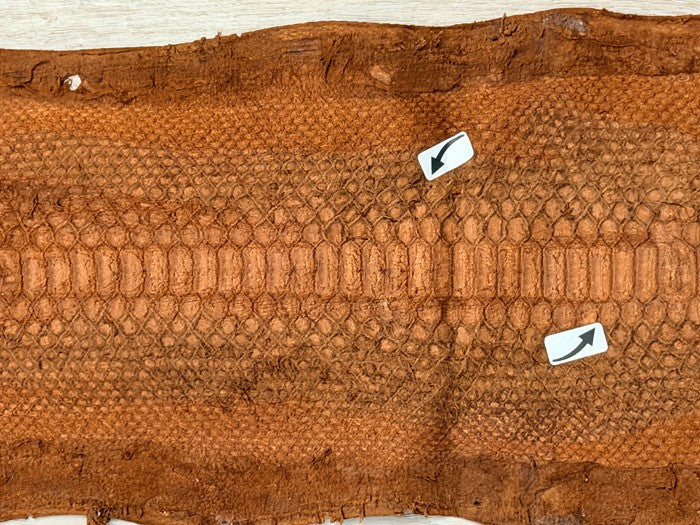 ExoticLeather.com brown reticulated python leather, with satin finish, belly cut, grade B (LOOK AT PHOTOS), item PYTR662, photo 4.